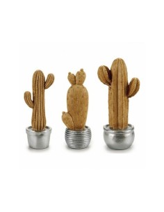 CACTUS RESINA TIERRA M PLATA 40CM SURT 3