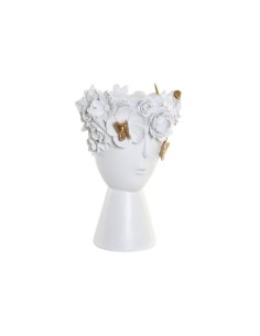 FIGURA RESINA 19,8X19,2X30,5 CARA MACETERO BLANCO