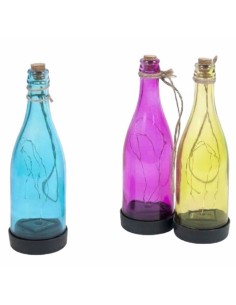 BOTELLA 1LED TIRA SOLAR CRISTAL 25CM 3ST