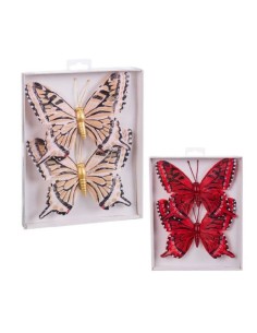 S/2 MARIPOSA CON CLIP PLUMAS 2/M 16,50 X 1 X 13 CM