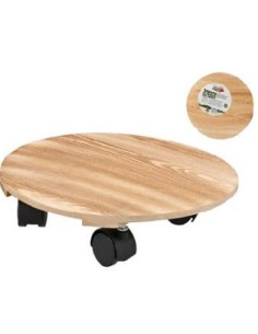 SOPORTE MADERA C/ RUEDAS 29 CM