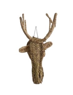 CABEZA PEQUEÑA COLGANTE CIERVO ESPARTO