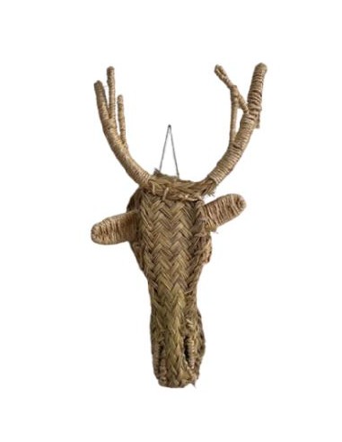 CABEZA PEQUEÑA COLGANTE CIERVO ESPARTO