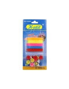 VELA CUMPLEAÑOS COLORES 20 C/SOPORTE