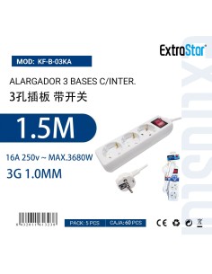 ALARGADOR 3 BASE C/INTER 3G1.0MM 1.5MTS CJ60