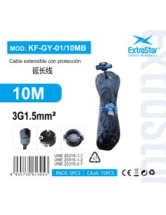 CABLE EXTENSIBLE C/PROTE 3G1.5MM~ 10 MTS NEGRO