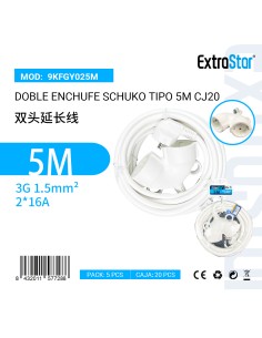 DOBLE ENCHUFE SCHUKO TIPO 5M CJ20