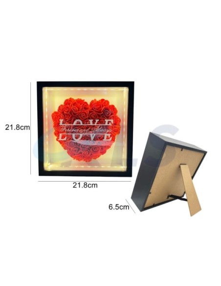 CUADRO DE ROSAS CON LUZ LED(ROJO)