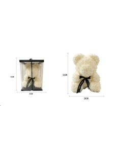 OSO ROSAS BLANCO GRANDE  35CM