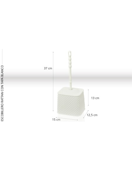 ESCOBILLERO C/TAPA I/RATTAN BLANCO