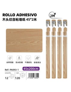 ROLLO ADHESIVO PVC MADERA 45*2M ( PA093-1)