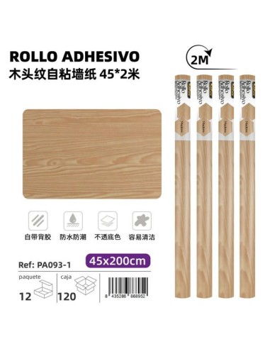 ROLLO ADHESIVO PVC MADERA 45*2M ( PA093-1)