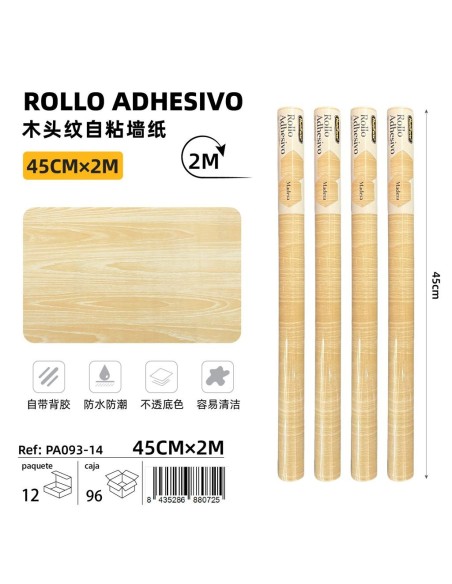 ROLLO ADHESIVO PVC MADERA (PA093-14)