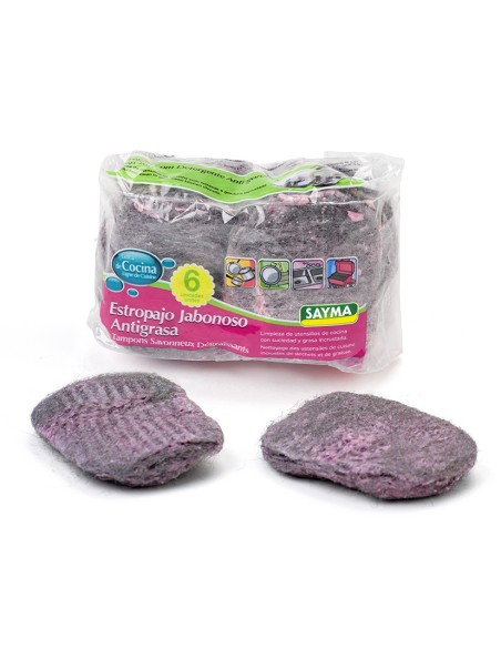 ESTROPAJOS JABONOSOS SET6 ANTIGRASA 6X6X1.5CM