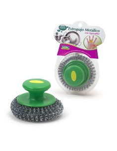 ESTROPAJO METALICO CON AGARRADOR