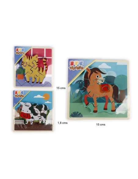 PUZZLE DE MADERA 5 PCS SURTIDO ANIMALES