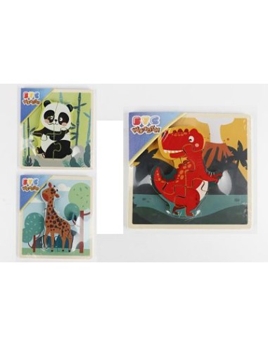 PUZZLE DE MADERA 5 PCS SURTIDO ANIMALES SALVAJES