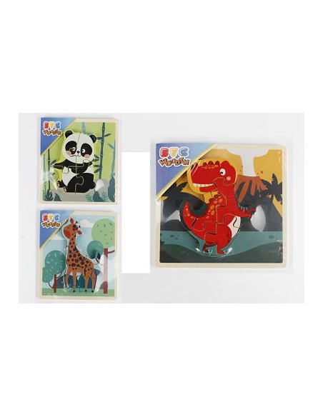 PUZZLE DE MADERA 5 PCS SURTIDO ANIMALES SALVAJES