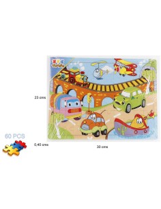 PUZZLE DE MADERA VEHICULOS 60 PCS