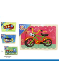 PUZZLE SURTIDO PALITOS DE MADERA VEHICULOS
