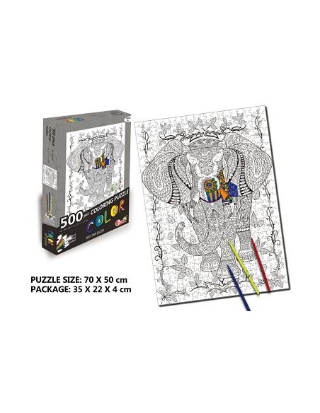 PUZZLE MANDALA 500 PCS ELEFANTE