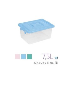 CAJA 7.5L 32.5X23X15CM Nº9 CON ASA  PASTEL