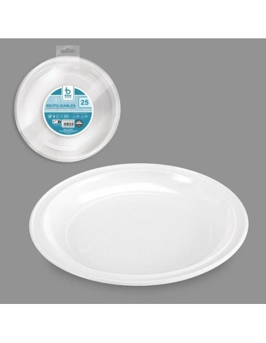 S/25 PLATO REUT. BLANCO LLANO 25 CM