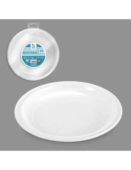 S/25 PLATO REUT. BLANCO LLANO 25 CM
