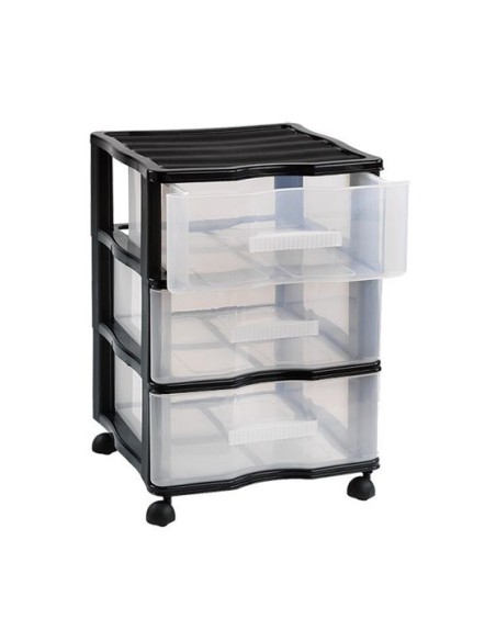 CAJONERA 3 CAJONES WAGON TRANSP/NEGRO