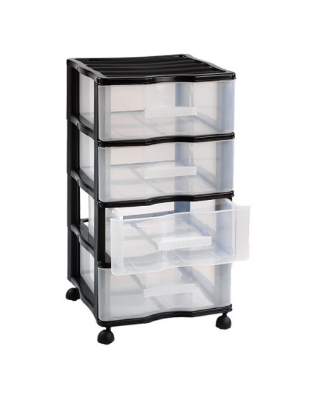 CAJONERA 4 CAJONES WAGON TRANSP/NEGRO