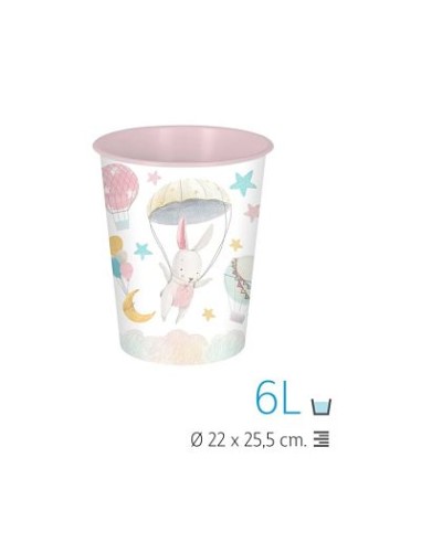 PAPELERA SIN TAPA 6 L. IML CONEJITA