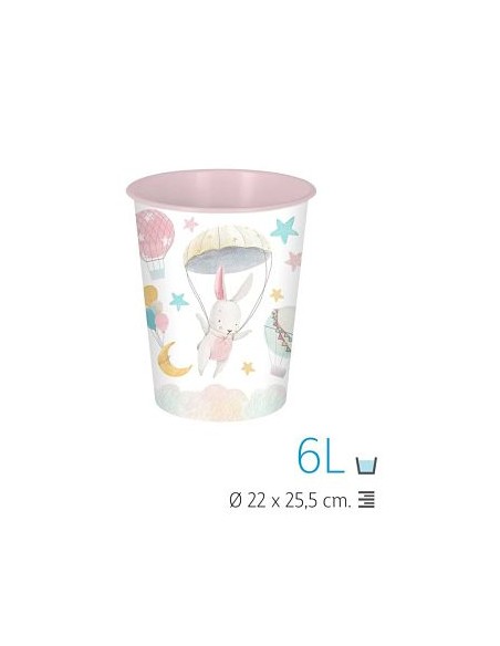 PAPELERA SIN TAPA 6 L. IML CONEJITA