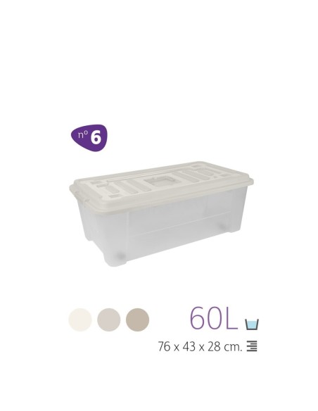 MULTIBOX N6 60L C/RUEDAS PLANO TAPA COLOR CALIDOS