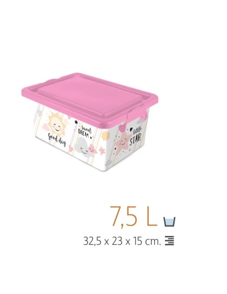 CAJA 7.5L 32.5X23X15CM TAPA COLOR CIELO