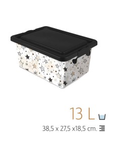 CAJA 13L 38.5X27.5X18.5CM TAPA COLOR STARS