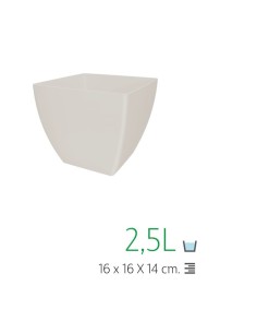 MACETA CUADRADA 16CM  GRIS CLARO