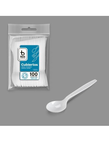 S/100 CUCHARITA REU BLANCA POSTRE 12,5CM