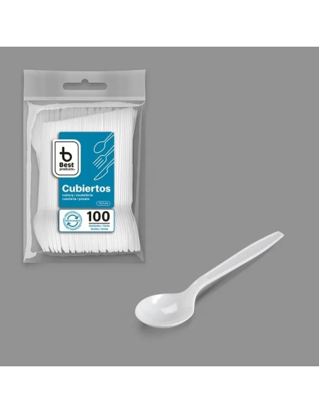 S/100 CUCHARITA REU BLANCA POSTRE 12,5CM