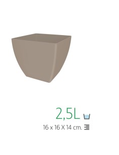 MACETA CUADRADA 16CM  MARRON