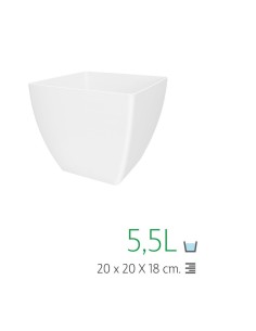 MACETA CUADRADA 20CM  BLANCA