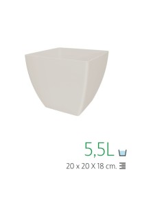 MACETA CUADRADA 20CM  GRIS CLARO