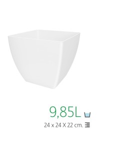 MACETA CUADRADA 24CM  BLANCA