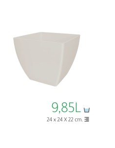 MACETA CUADRADA 24CM  GRIS CLARO