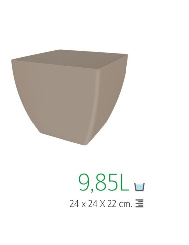 MACETA CUADRADA 24CM  MARRON