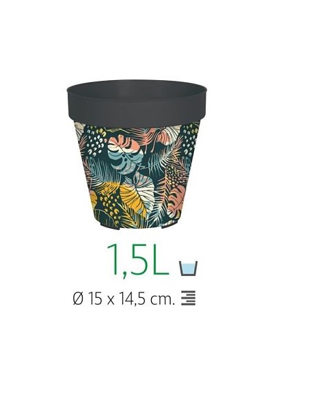MACETA 15CM IML TROPIC FLORAL