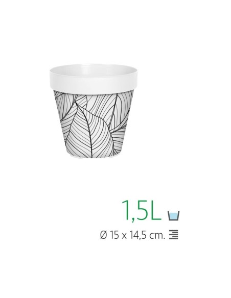 MACETA LISA 15 CM IML LEAVES