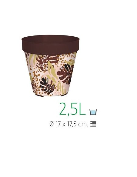MACETA 17CM IML ANIMAL PRINT FLORAL