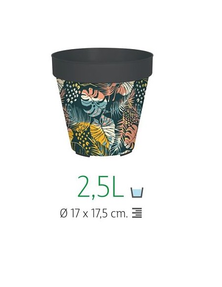 MACETA 17CM IML TROPIC FLORAL