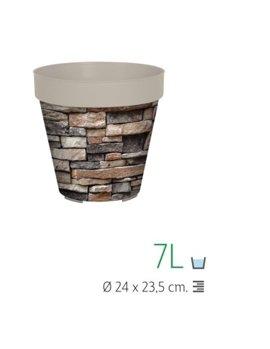 MACETA LISA 24 CM IML PIEDRA