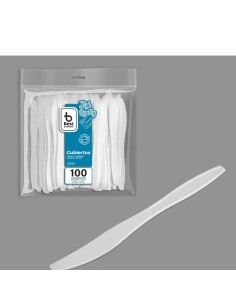 S/100 CUCHILLO 19.6CM  BLANCO REUTILIZABLE